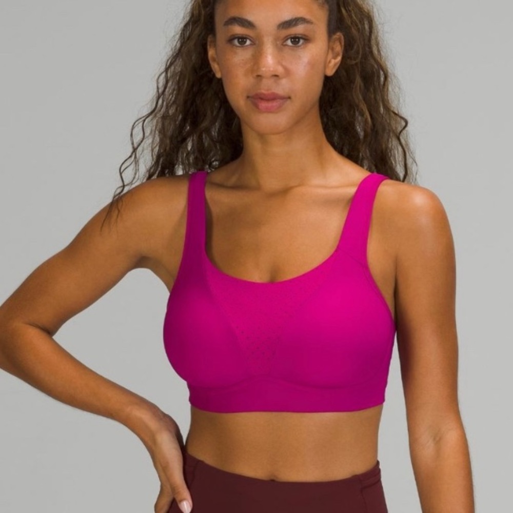 Lululemon athletica raspberry sports bra run times magenta nwt 38DDD 38D strappy - Picture 4 of 5
